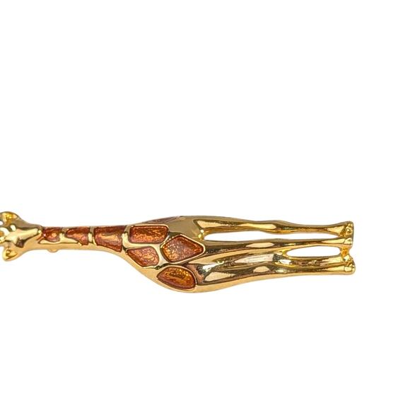 Giraffe gold vermeil pin/brooch Signed Liz claiborne Retro Y2K 23/4"x 5/8"EUC - Picture 3 of 8